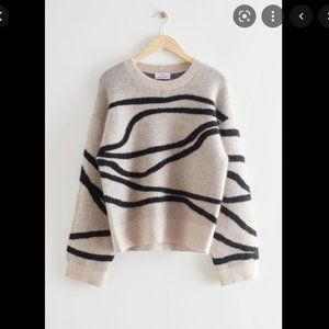 & Other Stories Jacquard Crewneck Sweater